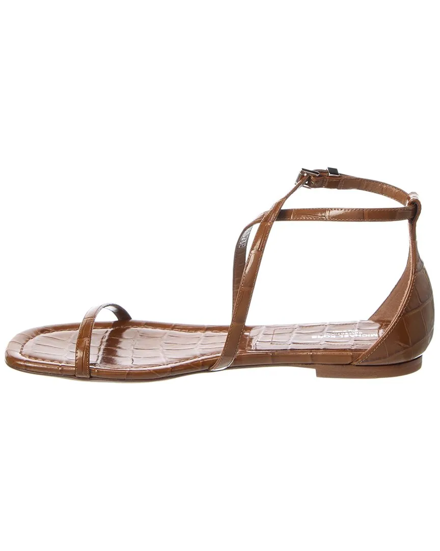 Michael Kors Polly Runway Croc-Embossed Leather Sandal