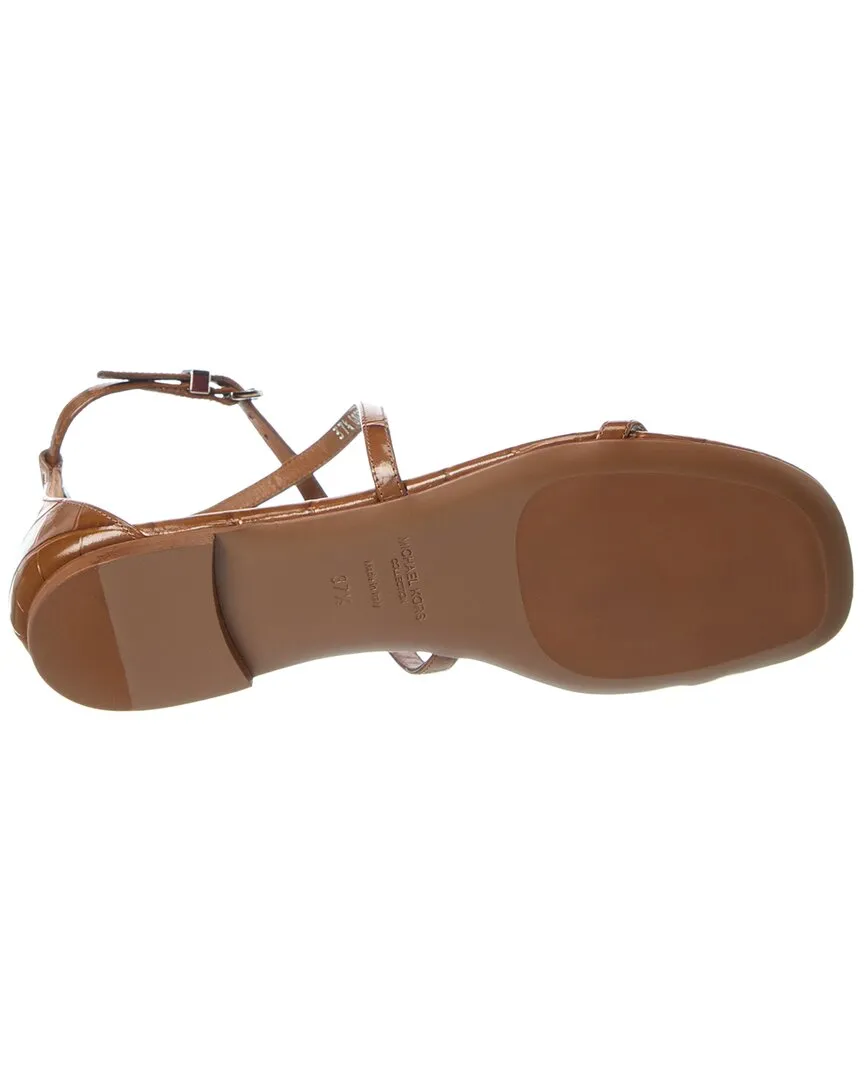 Michael Kors Polly Runway Croc-Embossed Leather Sandal
