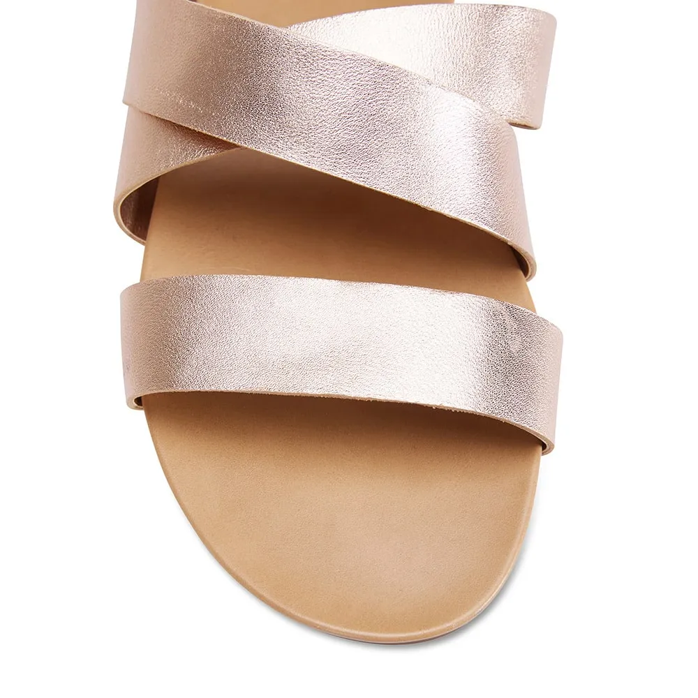 Milson Slide in Rose Gold Leather