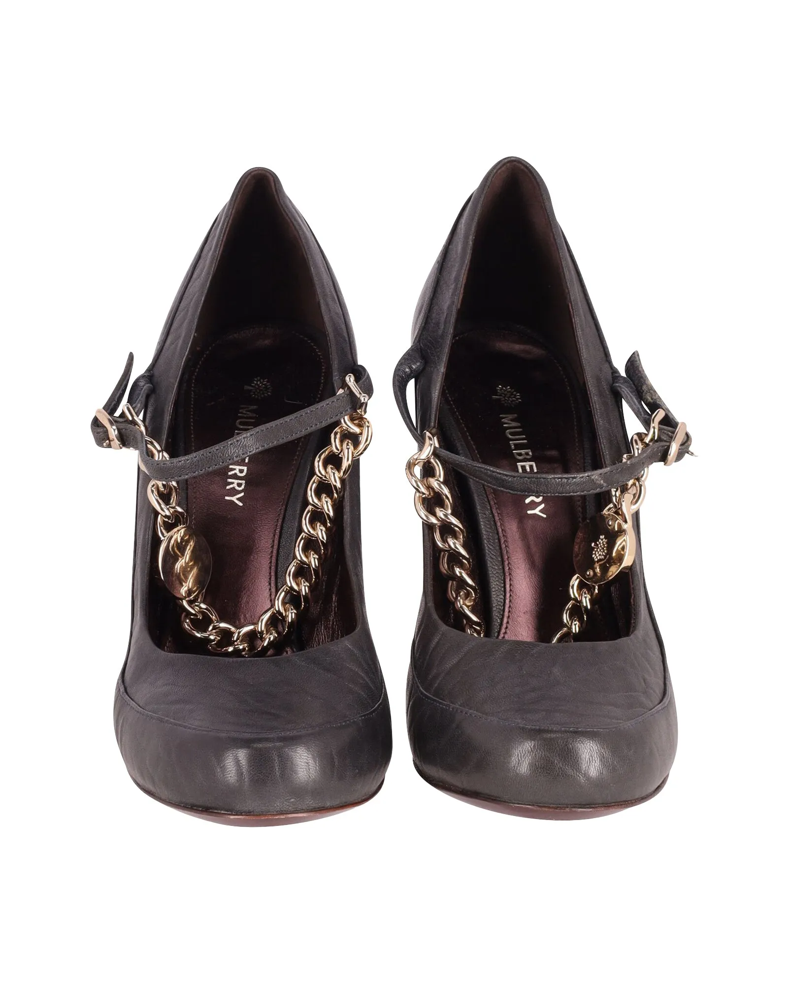 Mulberry Chain Embellished Mary Jane Pumps
