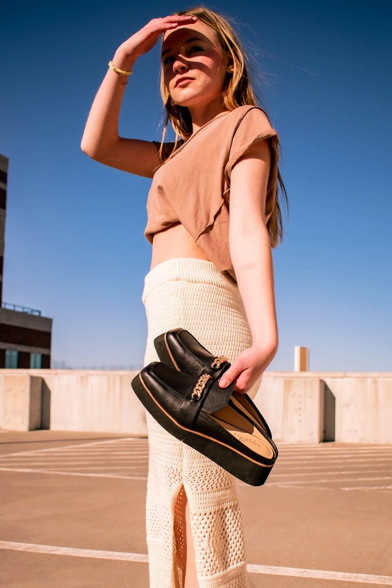 Naked Feet: ELECT in BLACK Platform Mules
