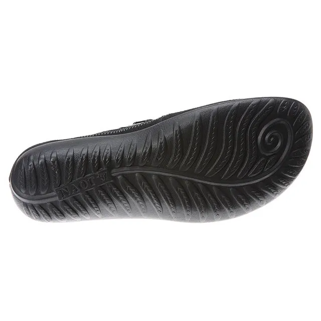 Naot Kirei Black Madras Leather/Suede/Patent Shoe (Women's)
