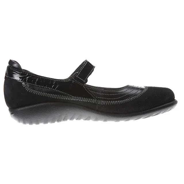 Naot Kirei Black Madras Leather/Suede/Patent Shoe (Women's)