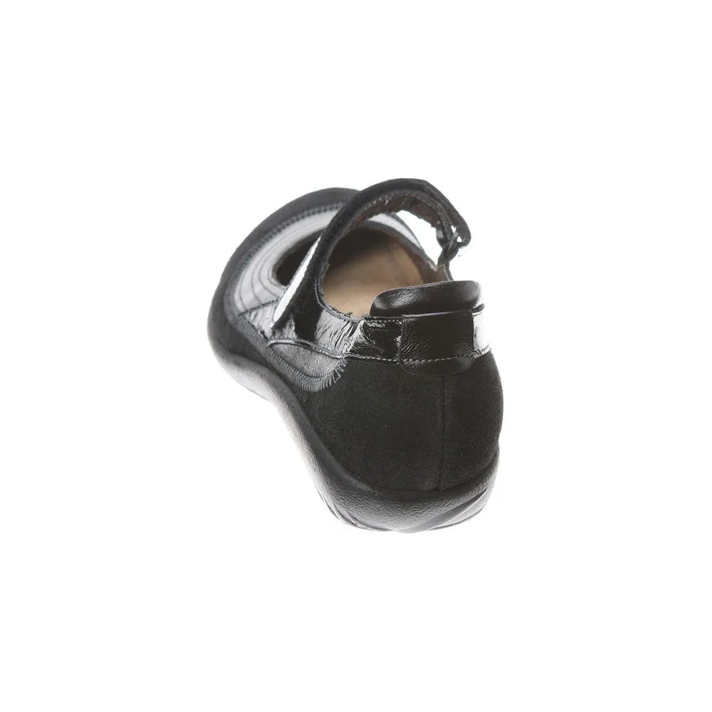 Naot Kirei Black Madras Leather/Suede/Patent Shoe (Women's)