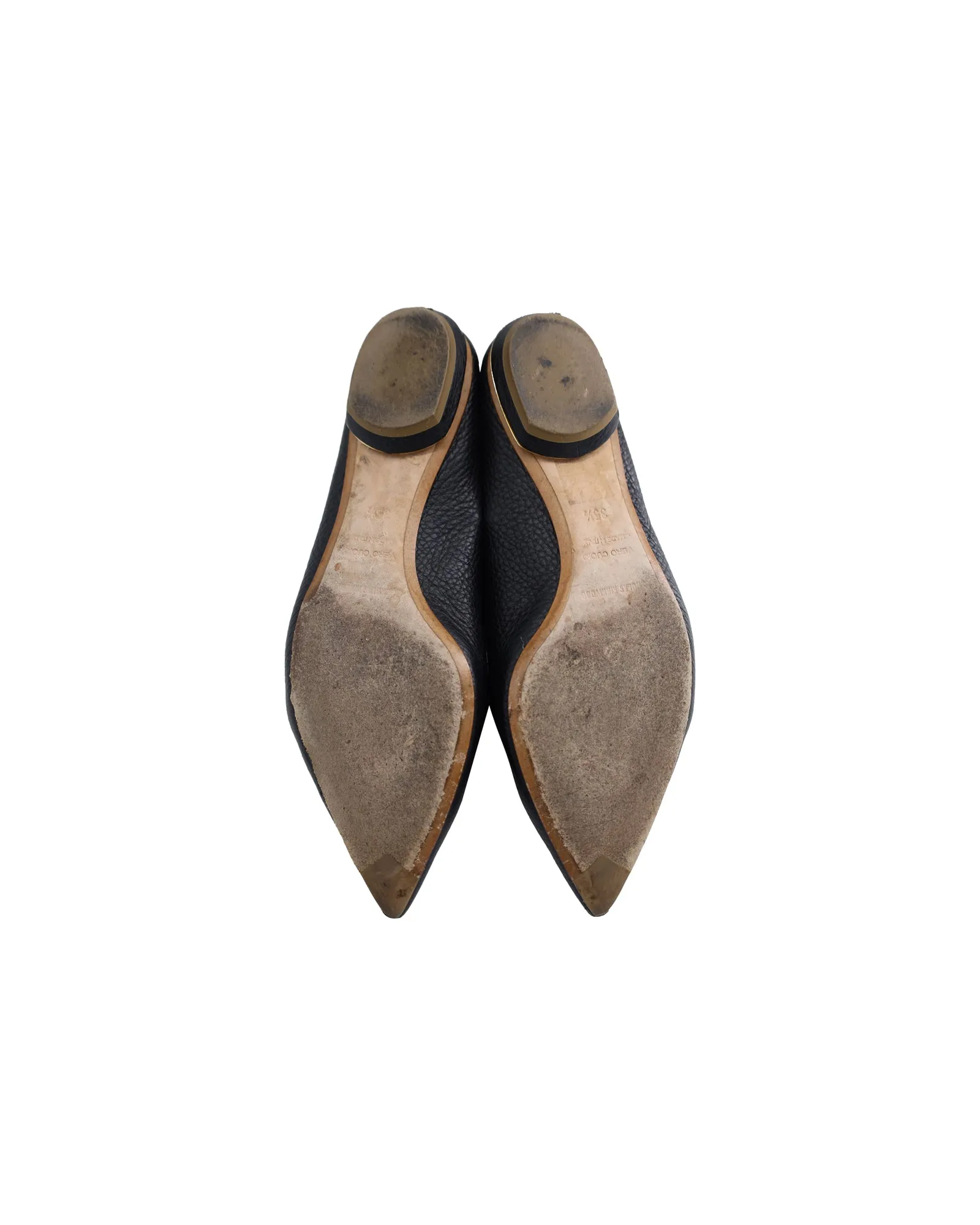 Nicholas Kirkwood Beya Pointed-Toe Loafers in Black Calfskin Leather