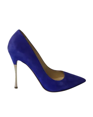 Nicholas Kirkwood Pointed Toe Pumps in Blue Suede