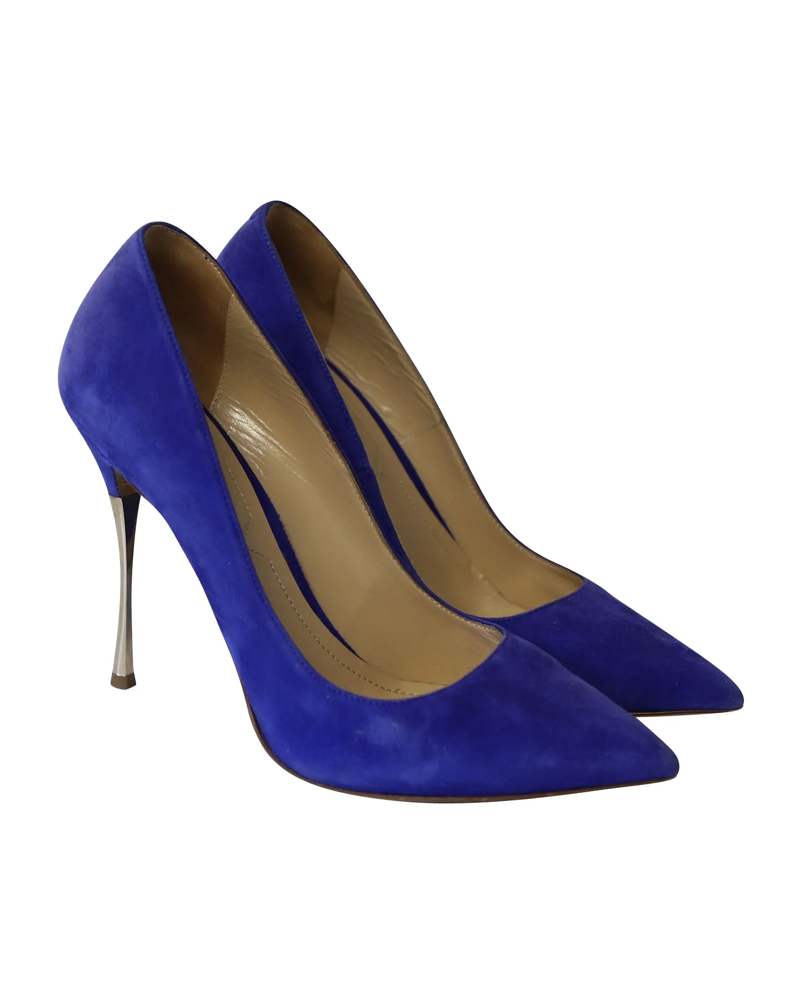 Nicholas Kirkwood Pointed Toe Pumps in Blue Suede