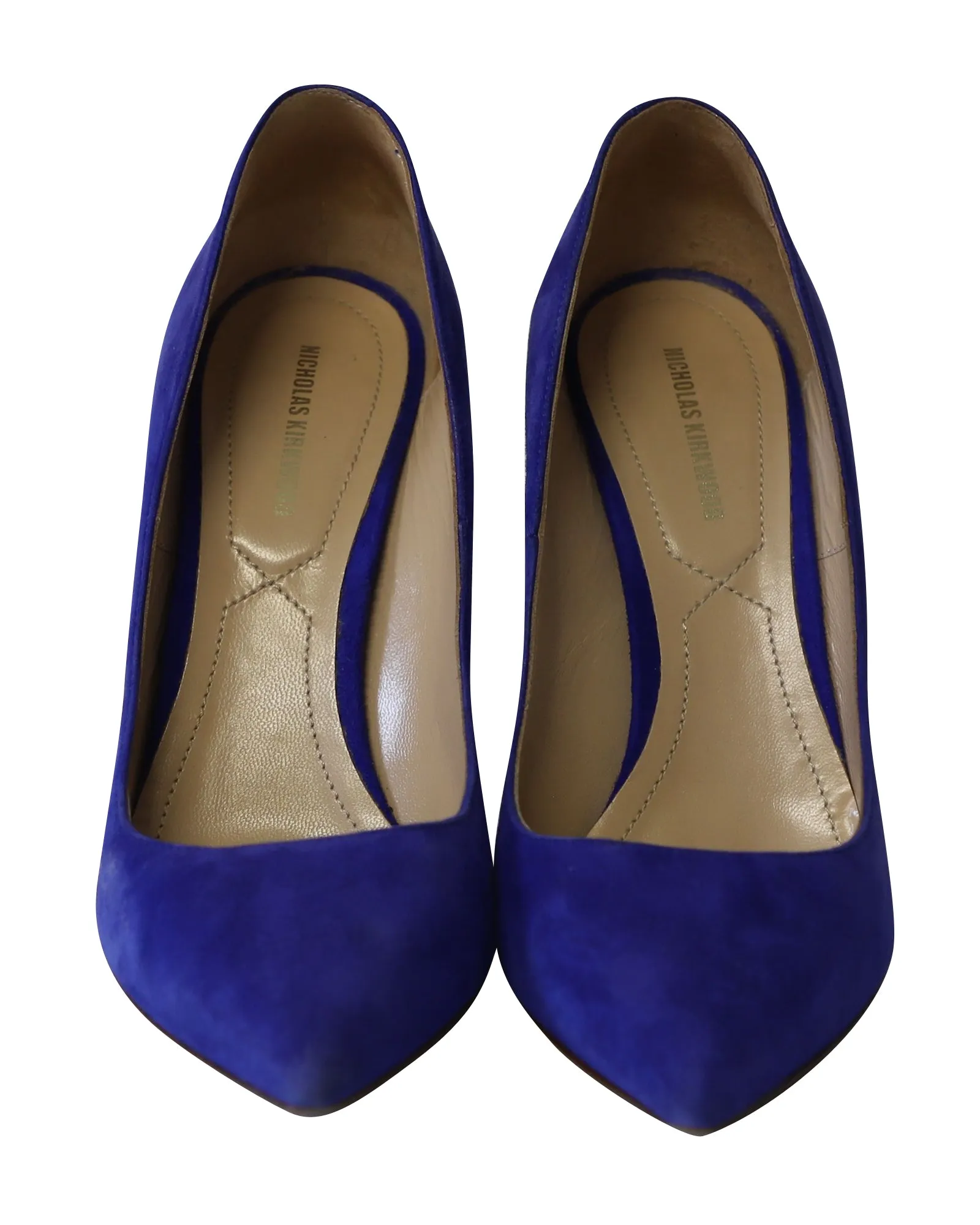 Nicholas Kirkwood Pointed Toe Pumps in Blue Suede