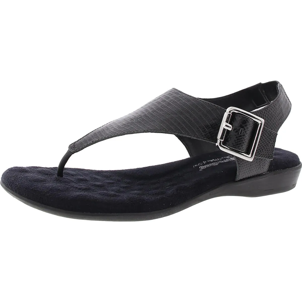 Noelle Womens Buckle Leather Thong Sandals