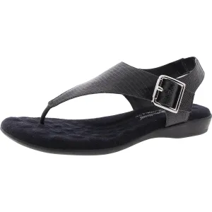 Noelle Womens Buckle Leather Thong Sandals
