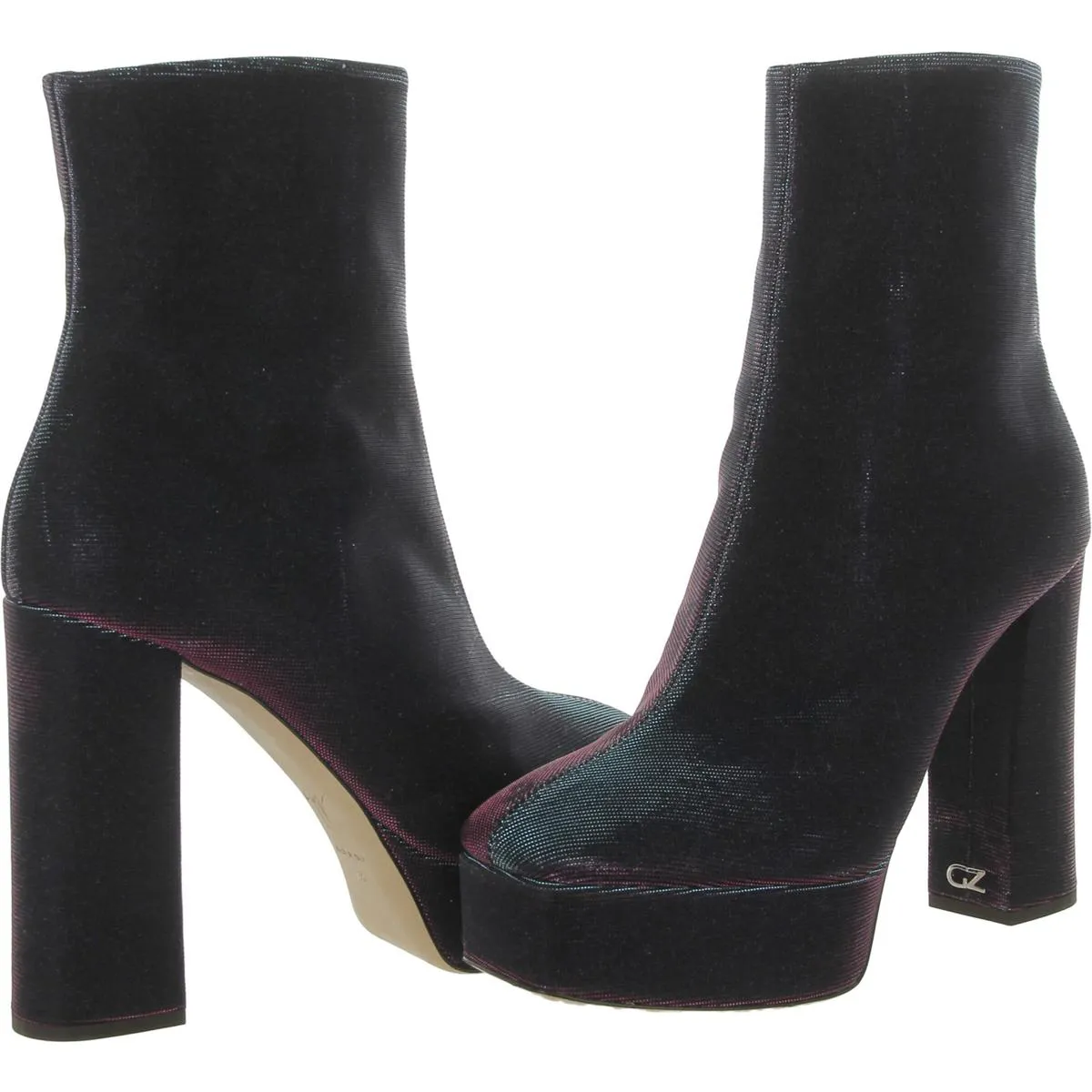Notturna  Womens Iridescent Square Toe Mid-Calf Boots