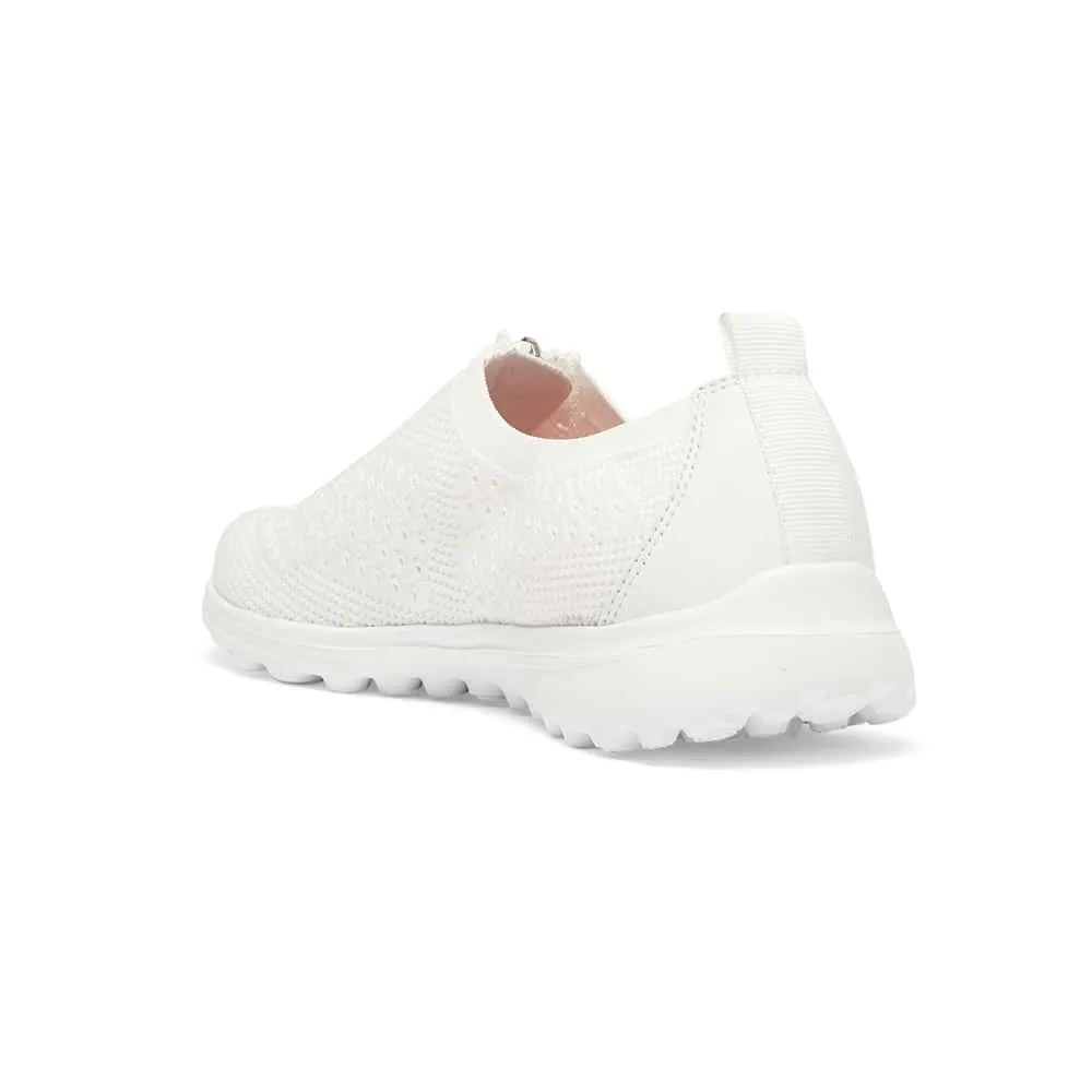 Oberon Sneaker in White Stretch