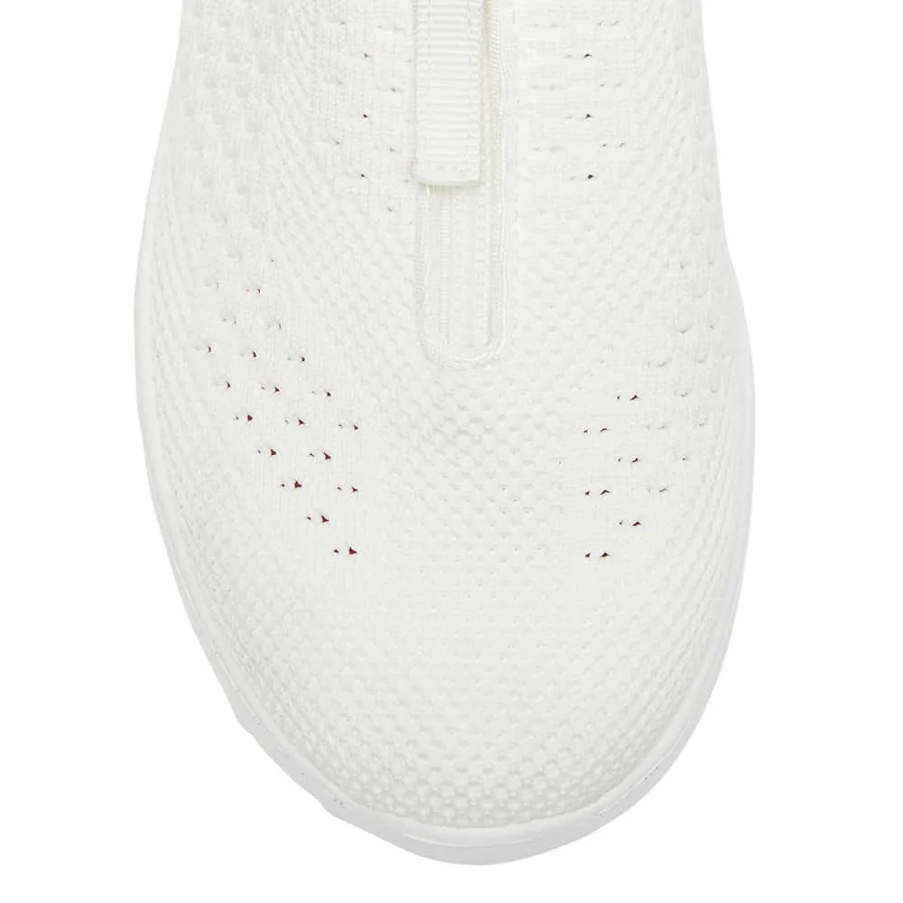 Oberon Sneaker in White Stretch