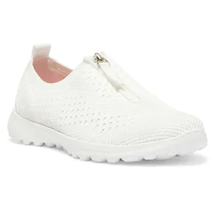 Oberon Sneaker in White Stretch