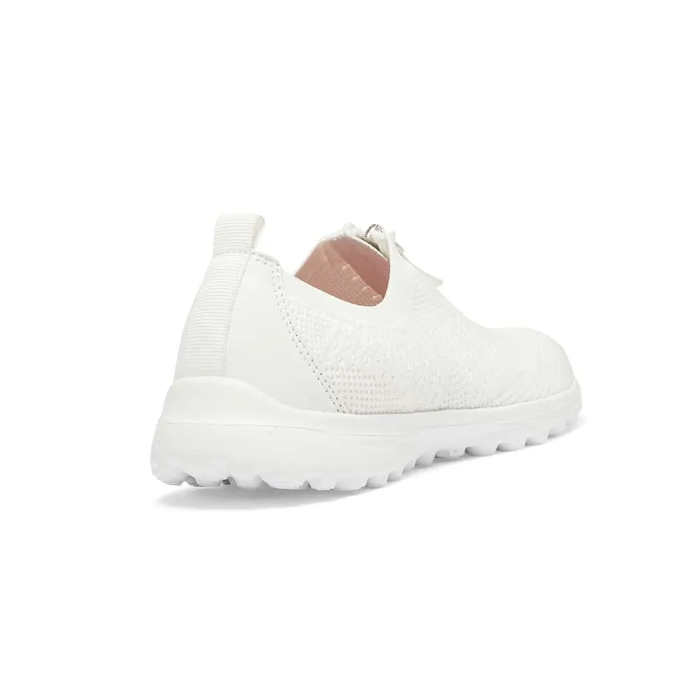 Oberon Sneaker in White Stretch
