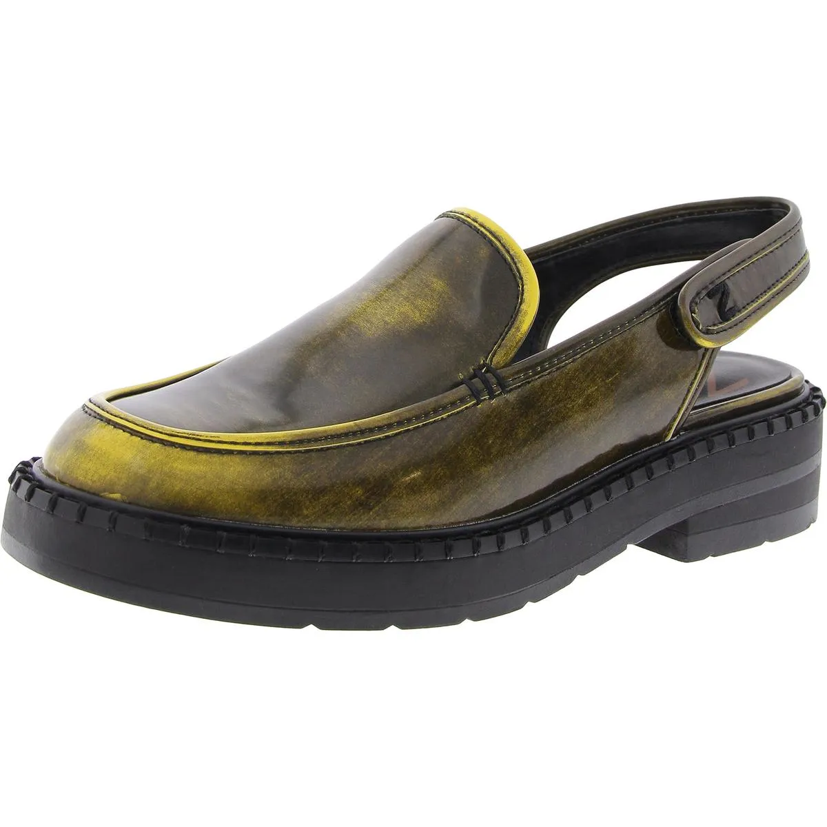 Odette Womens Adjustable Faux Leather Platform Heels