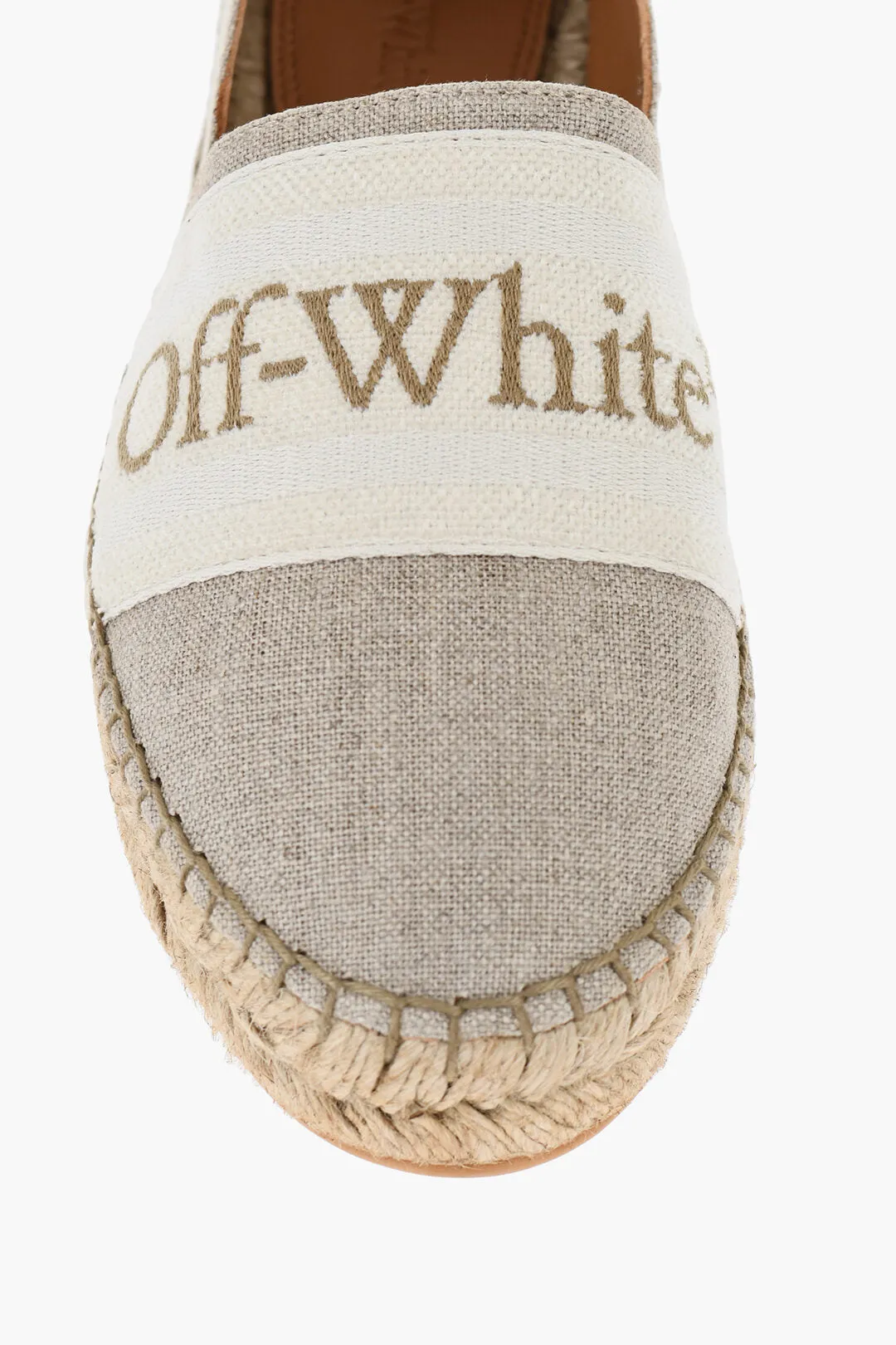 Off-White Linen Bookish Slip-On Espadrillas