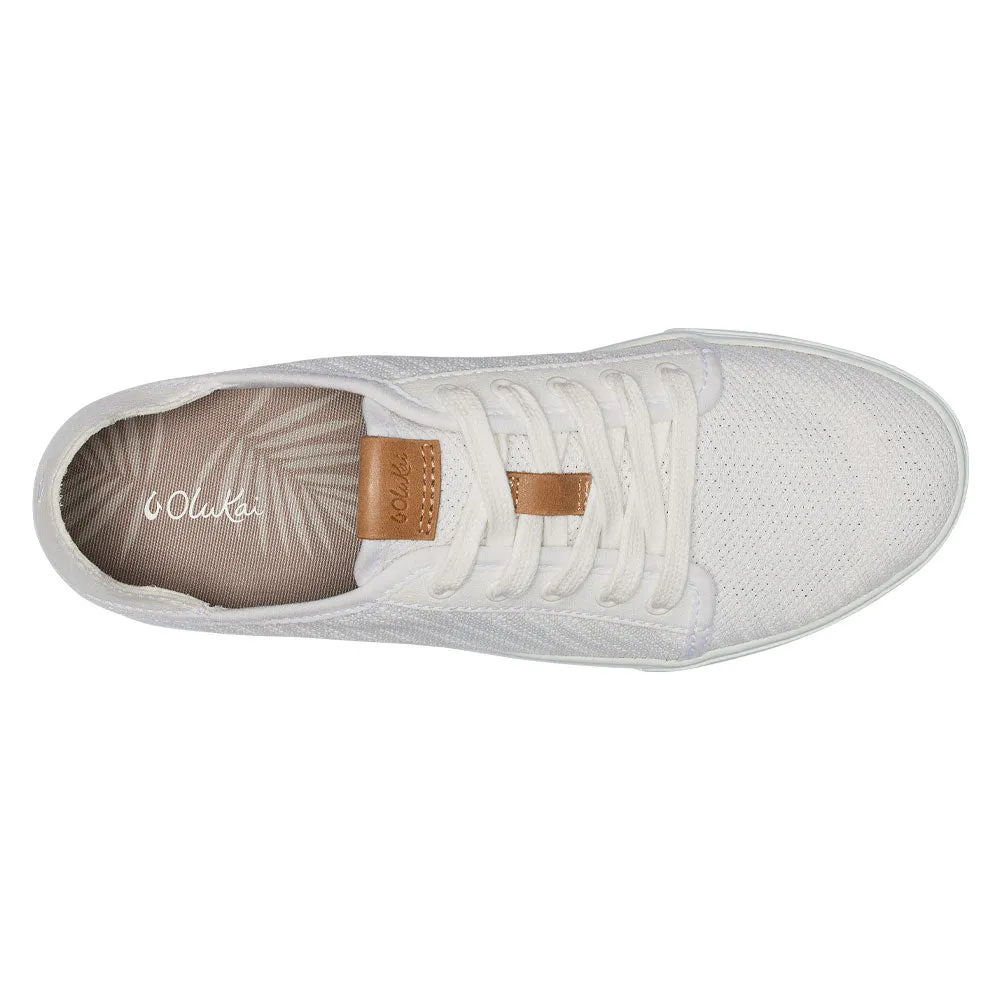 OluKai Pehuea L Mesh Lace-Up Sneaker White (Women's)