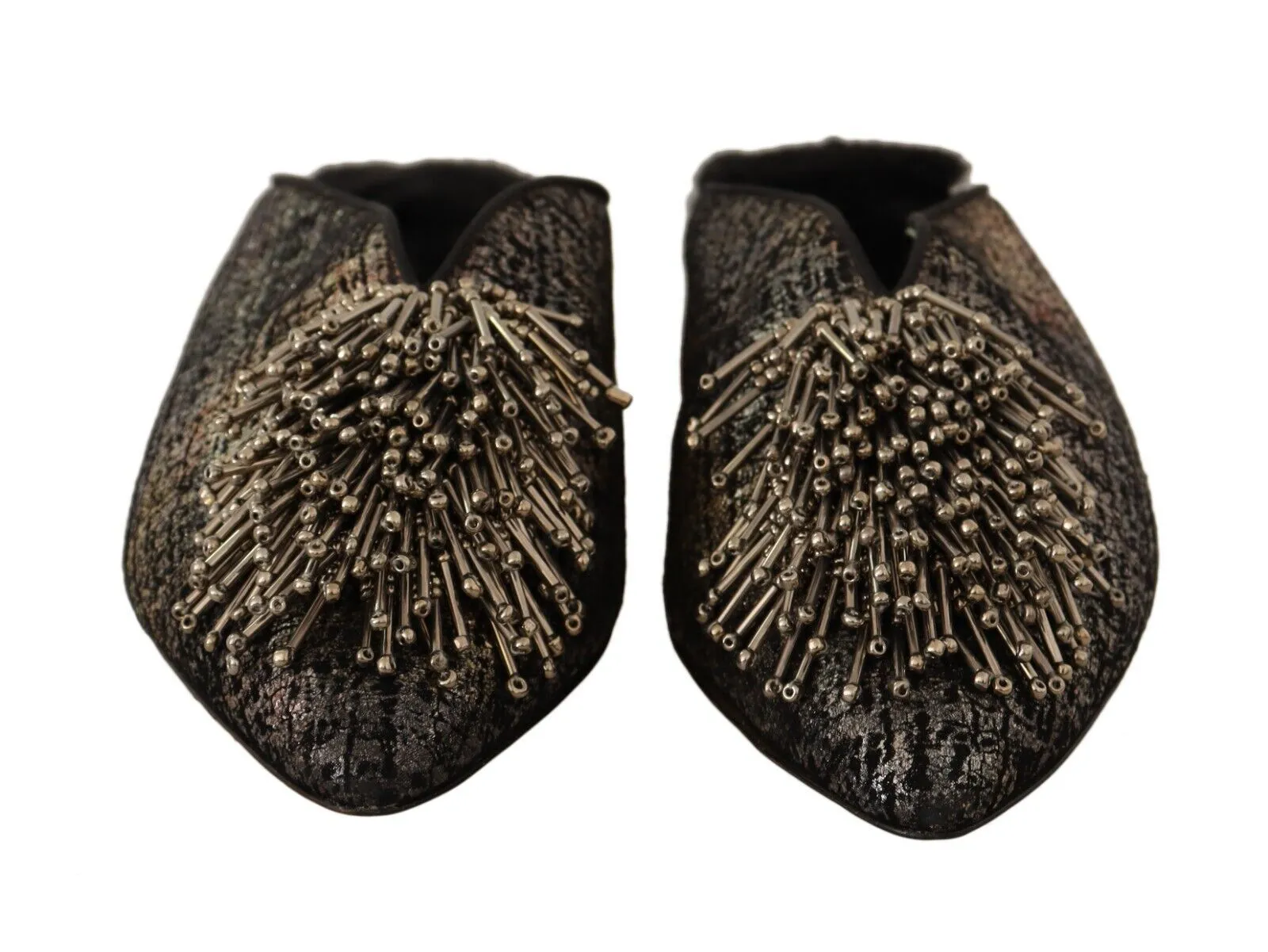 Paola D'Arcano Jacquard Leather Embellished Slip On Women's Shoes