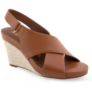Payton Womens Adjustable Faux Leather Wedge Sandals