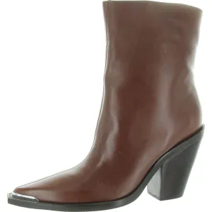 Peyton Womens Zipper Leather Mid-Calf Boots