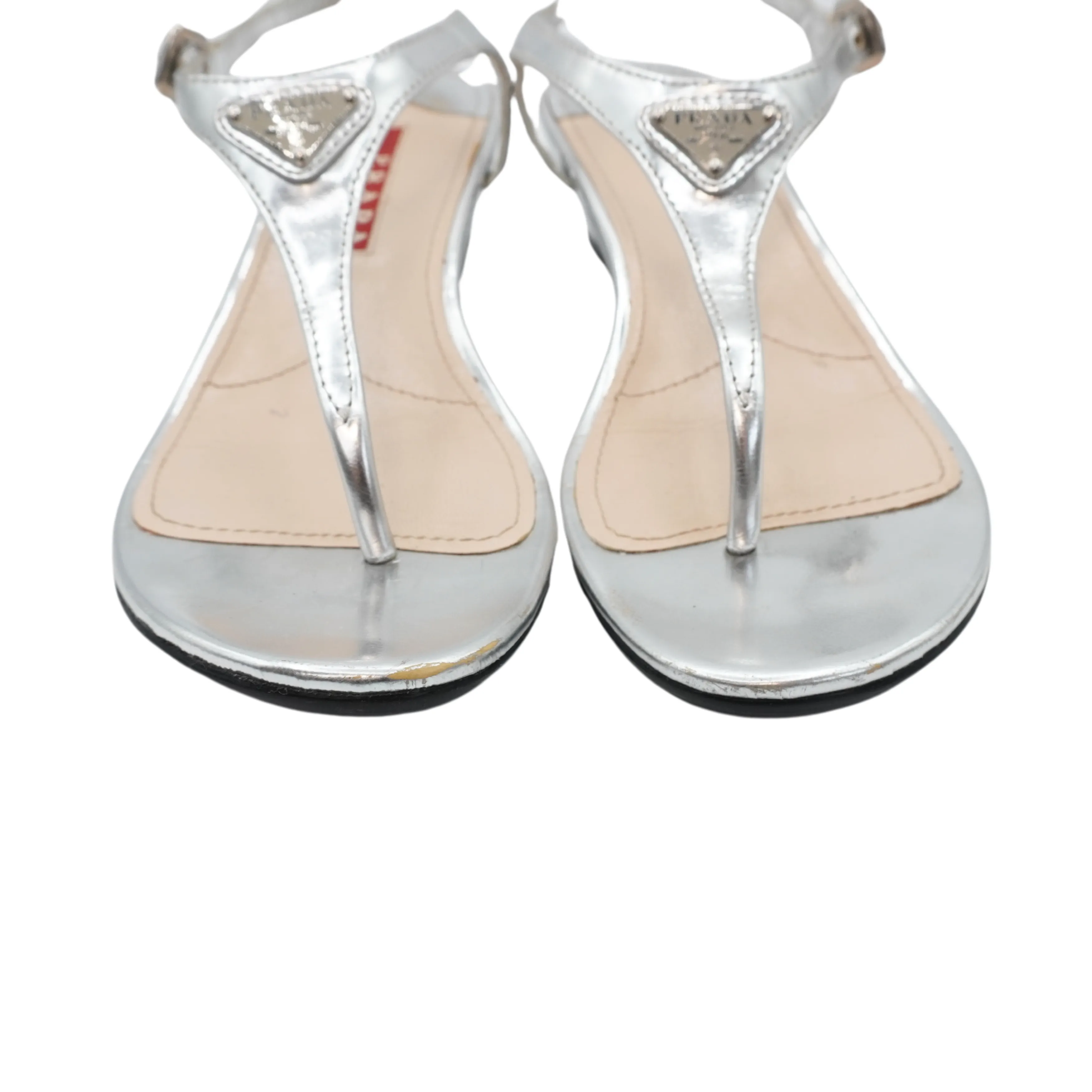 Prada Metallic Wedge Sandals - Women's 35.5