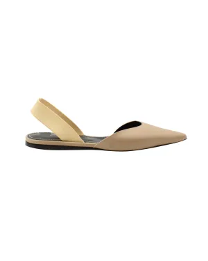 Proenza Schouler Slingback Pointed Flats in Beige Leather