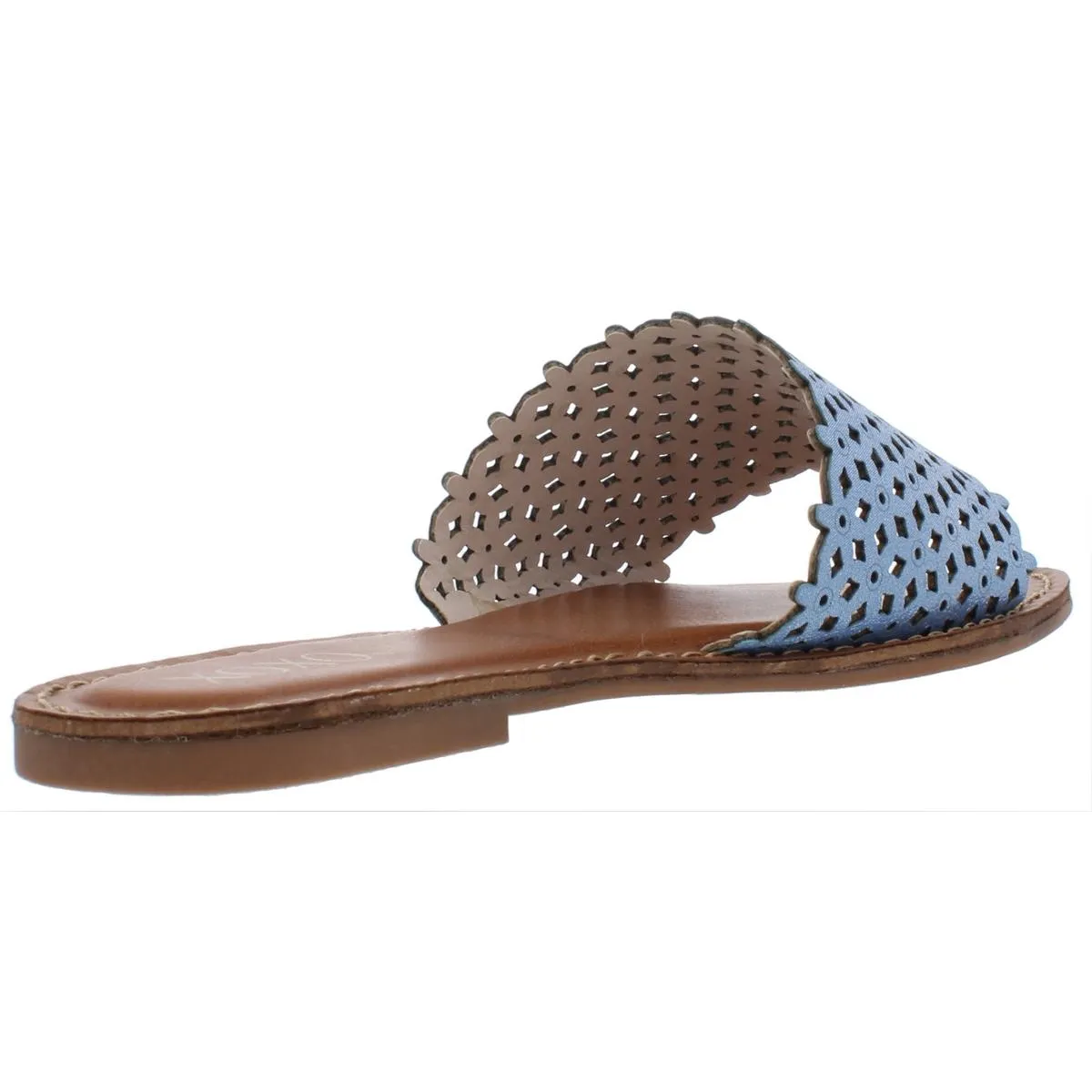 Rachad Womens Faux Leather Slide Flat Sandals