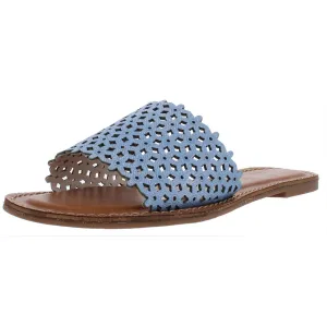 Rachad Womens Faux Leather Slide Flat Sandals