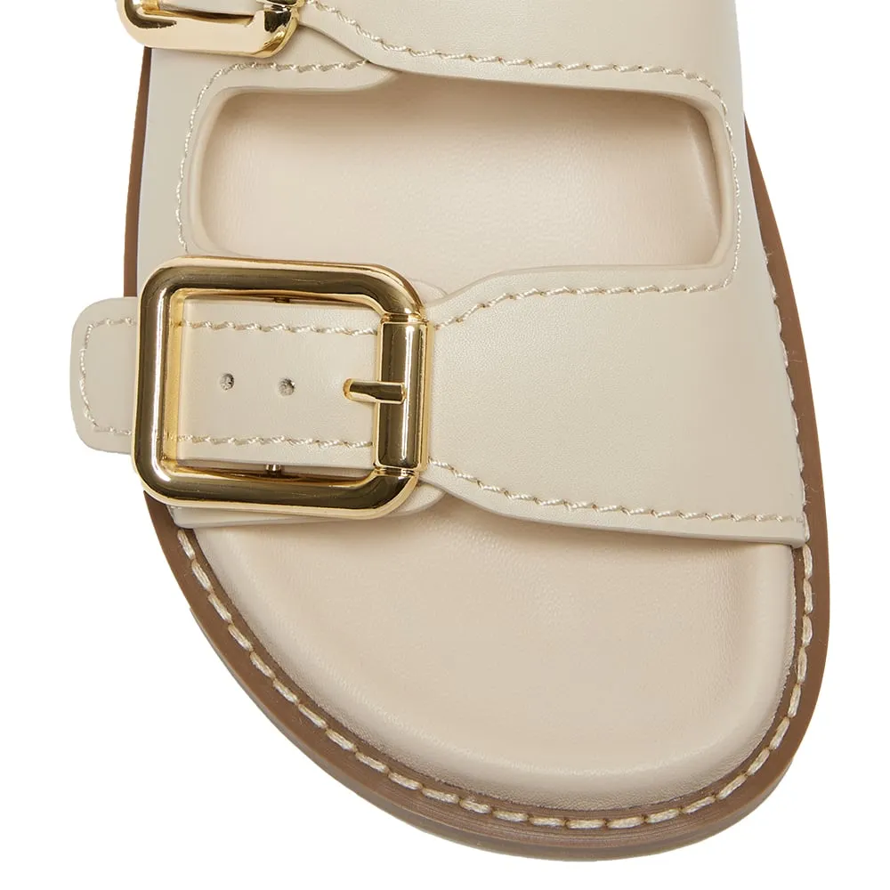 Randall Slide in Nude Leather