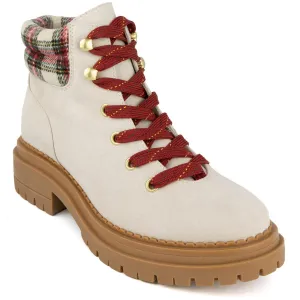 Rave Womens Faux Suede Lace Up Combat & Lace-up Boots
