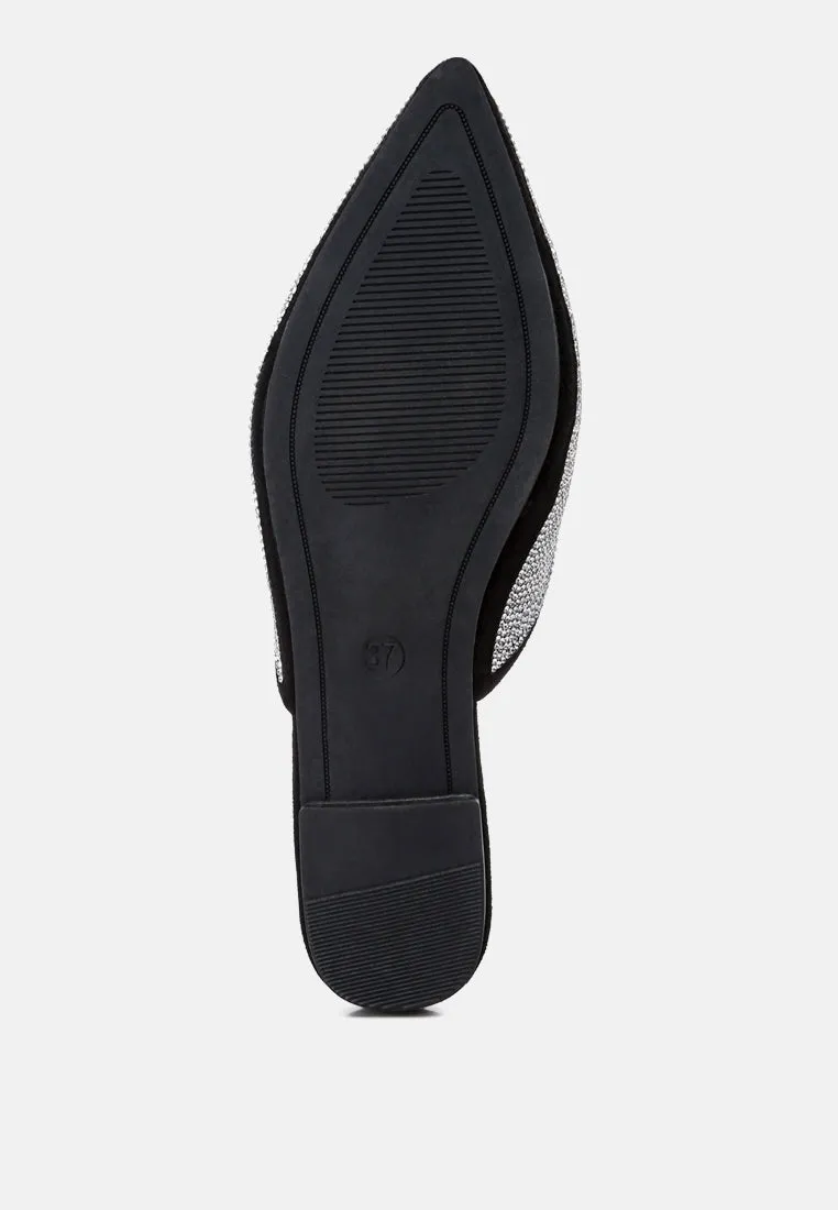 rayen rhinestones embellished mules