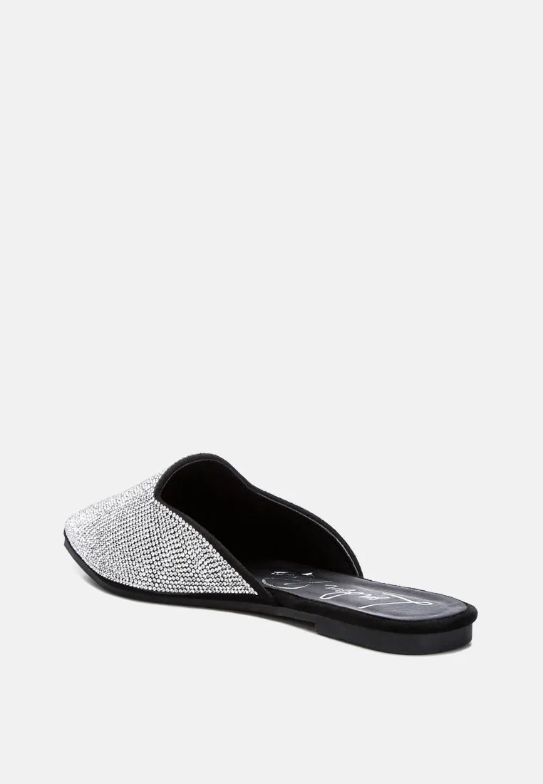 rayen rhinestones embellished mules