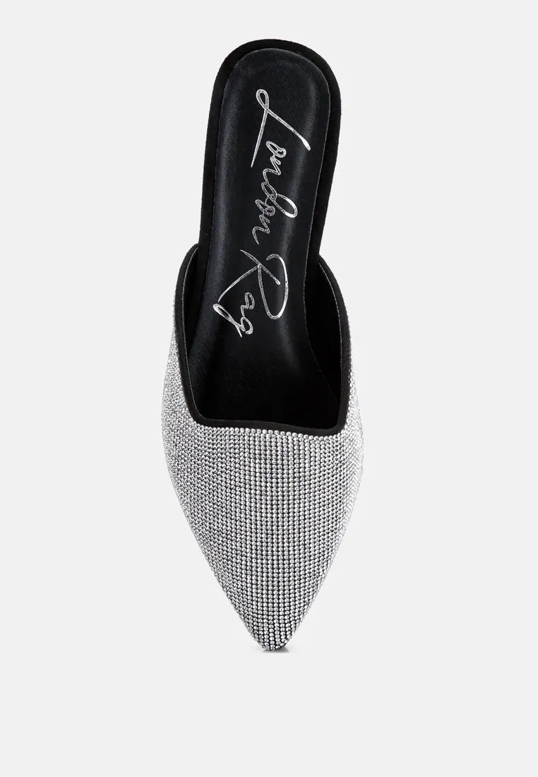 rayen rhinestones embellished mules