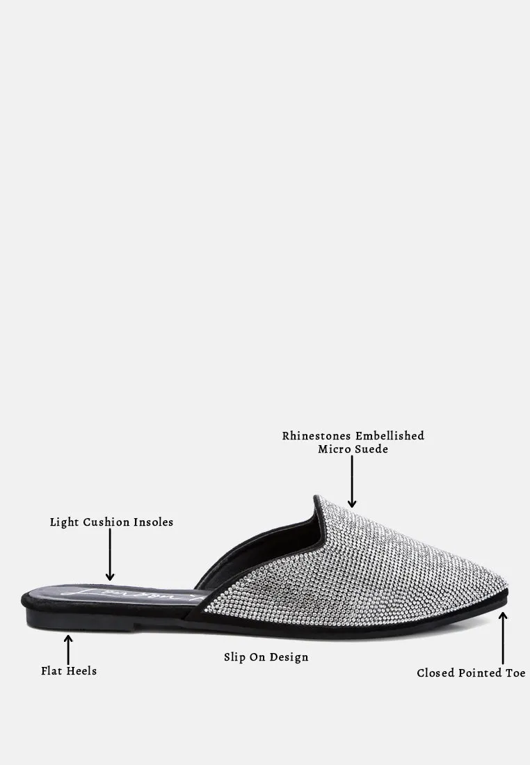 rayen rhinestones embellished mules