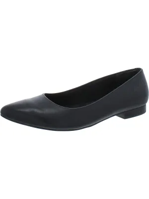 Reece Womens Leather Pointed Toe Ballet Flats