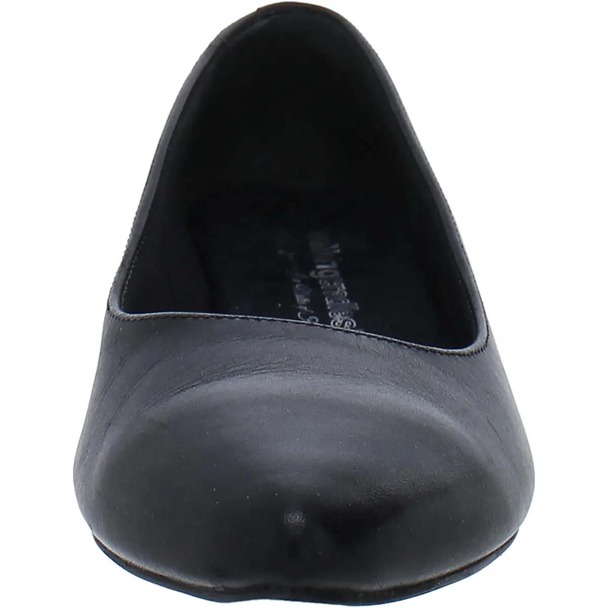 Reece Womens Leather Pointed Toe Ballet Flats