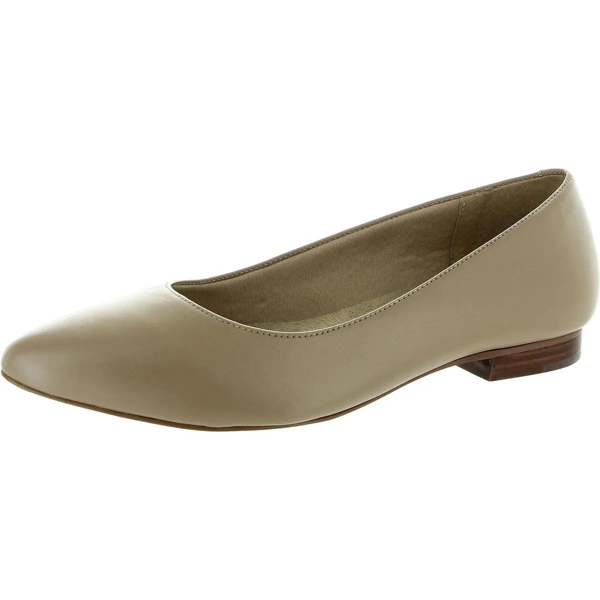 Reece Womens Leather Pointed Toe Ballet Flats