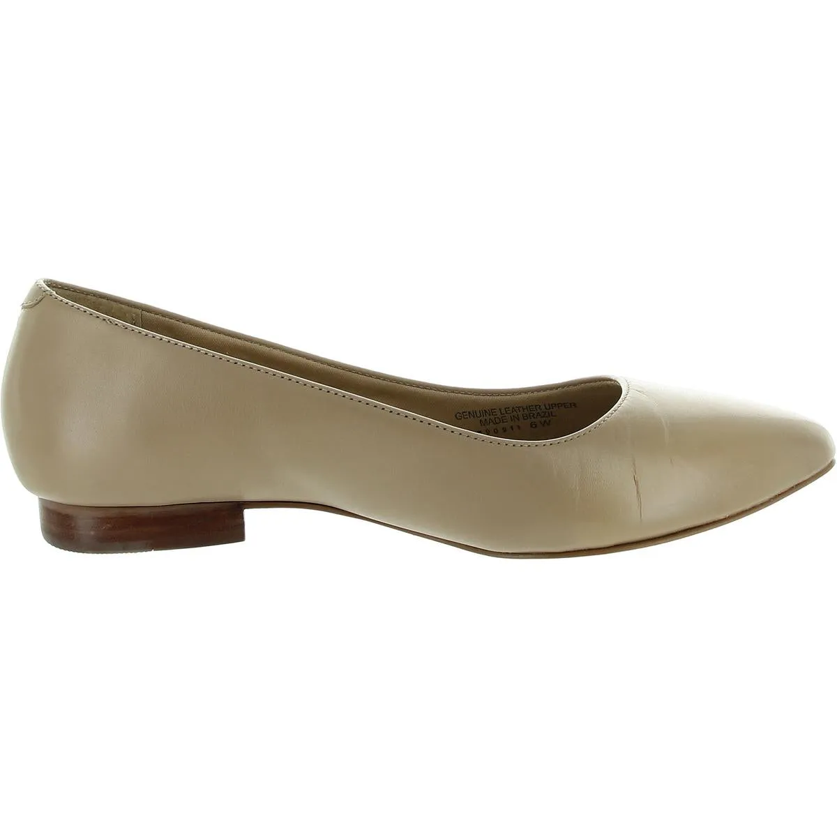 Reece Womens Leather Pointed Toe Ballet Flats