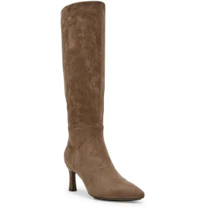 Rene Womens Zipper Faux Suede Knee-High Boots