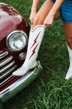 Reveille Heeled Boot In White
