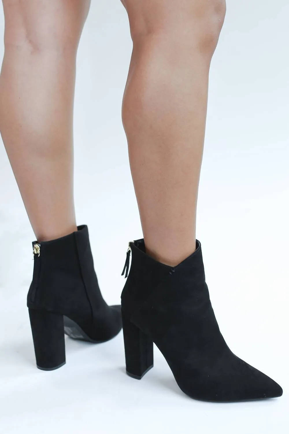 Reyna Suede Bootie In Black