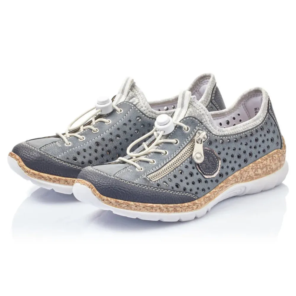 Rieker Nikita P6 Atlantic Leather Shoe (Women's)