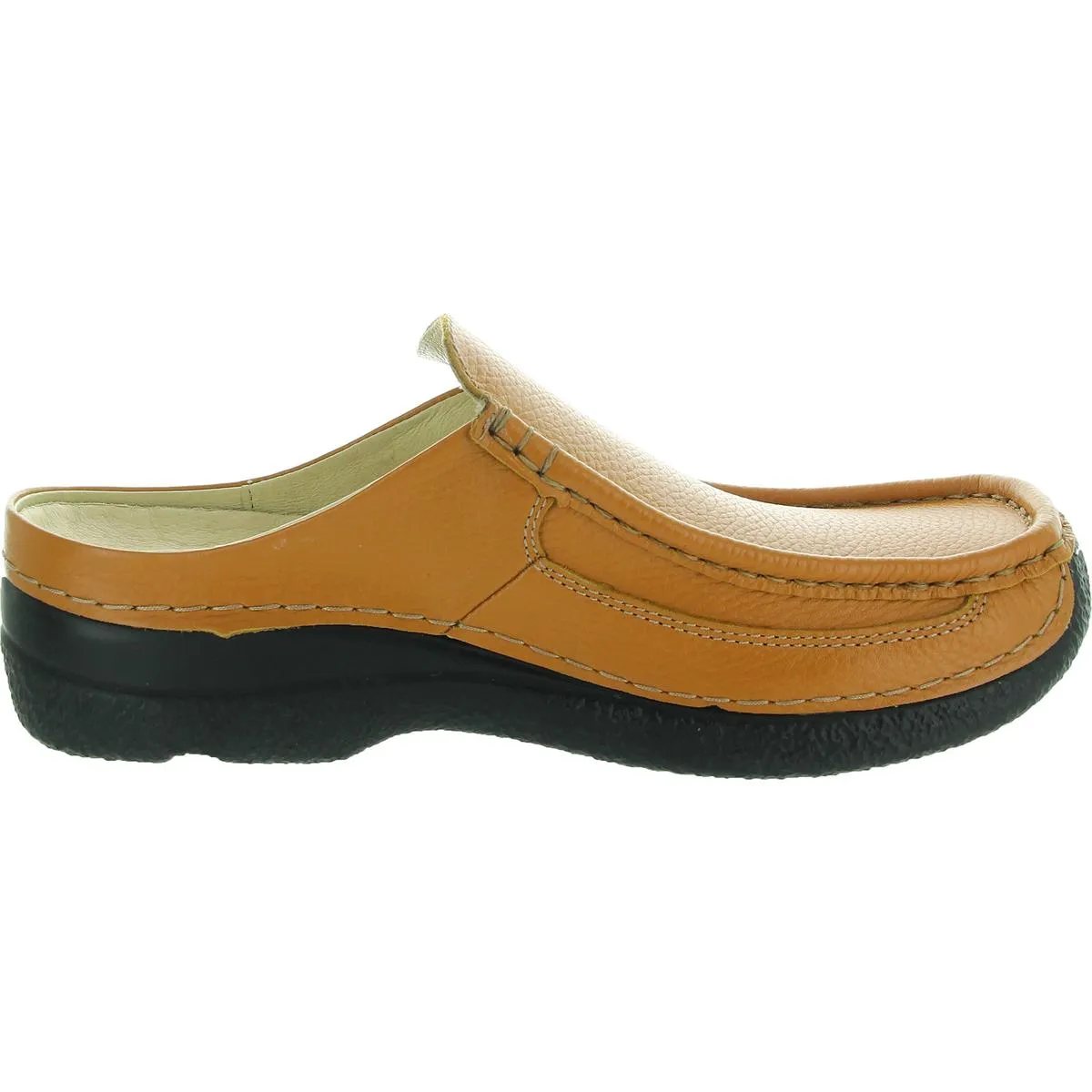 Roll Slide Womens Pebbled Leather Mules