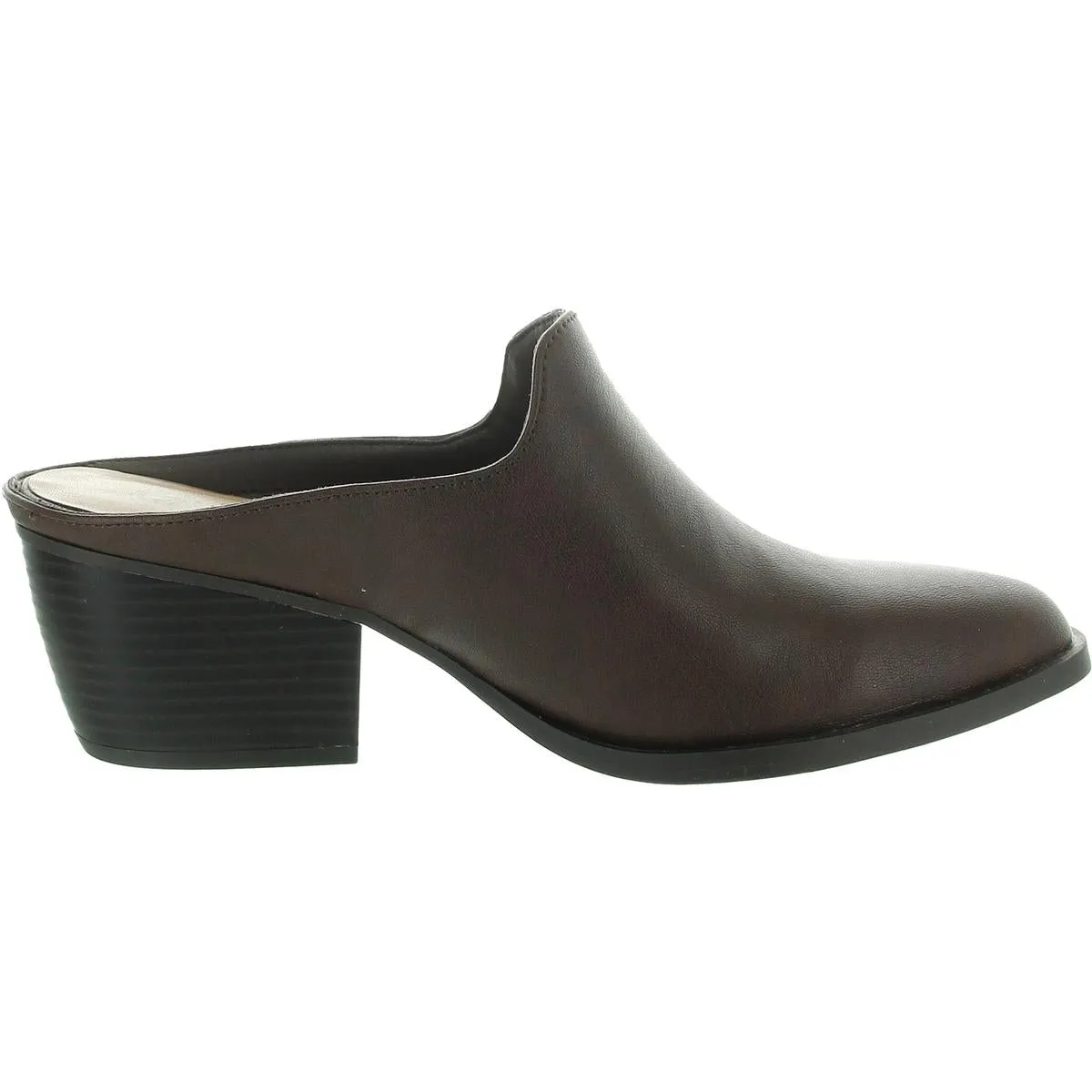 Rubinn  Womens Block Heel Faux Leather Slide