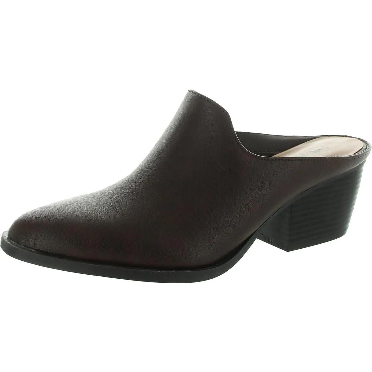 Rubinn  Womens Block Heel Faux Leather Slide