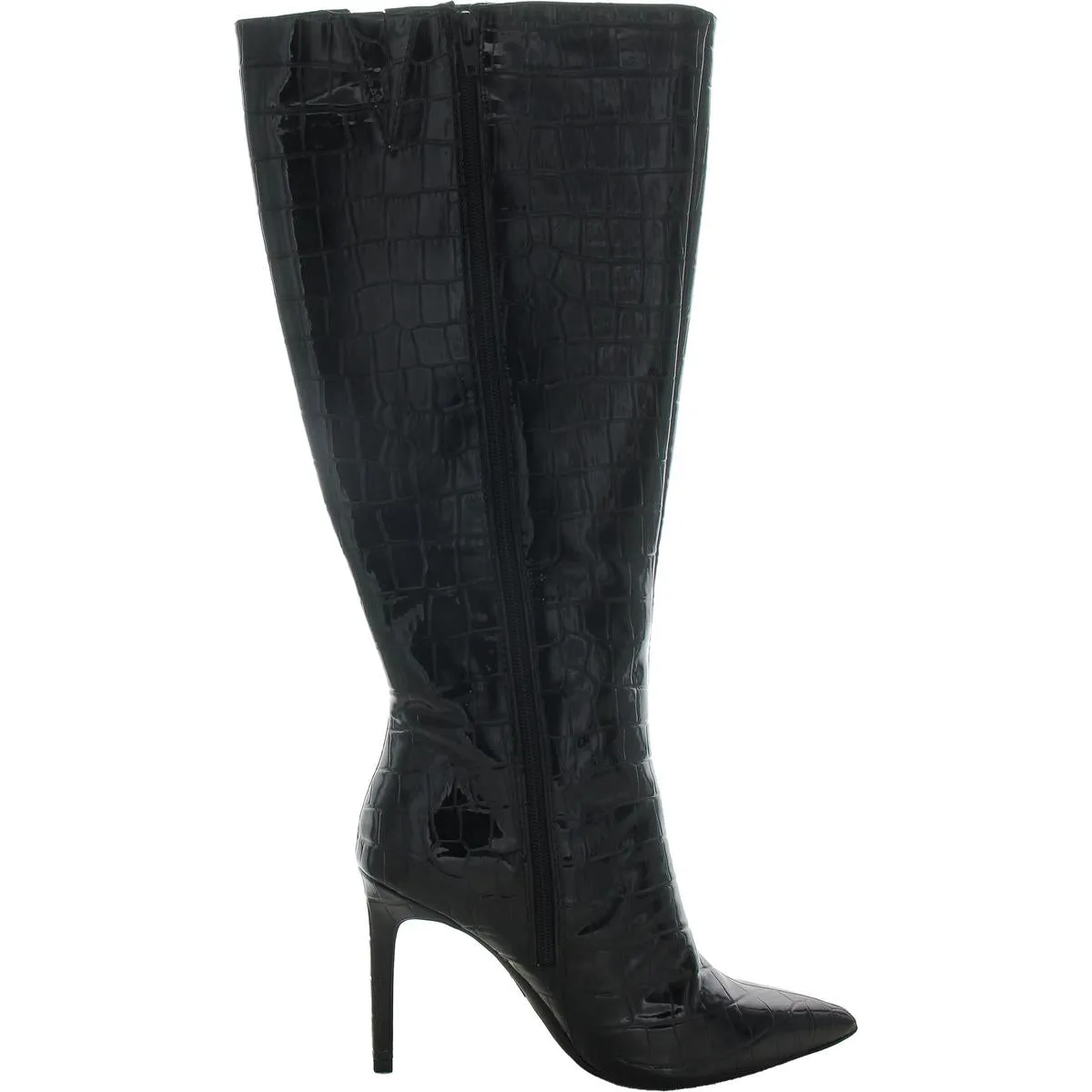 Sabrinaa Womens Wide Calf Patent Knee-High Boots