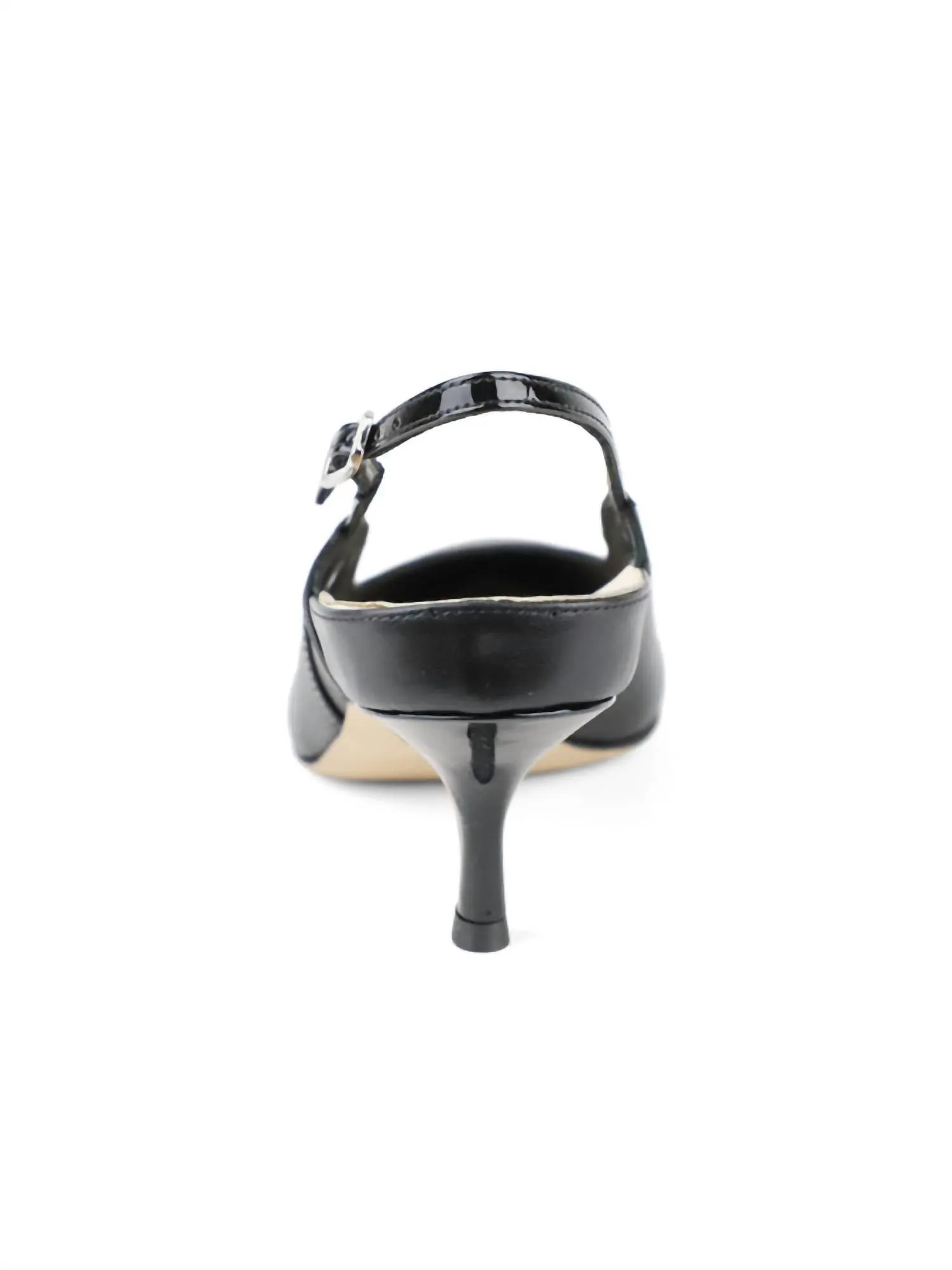 Sadetta Pointed Toe Slingback In Black Leather