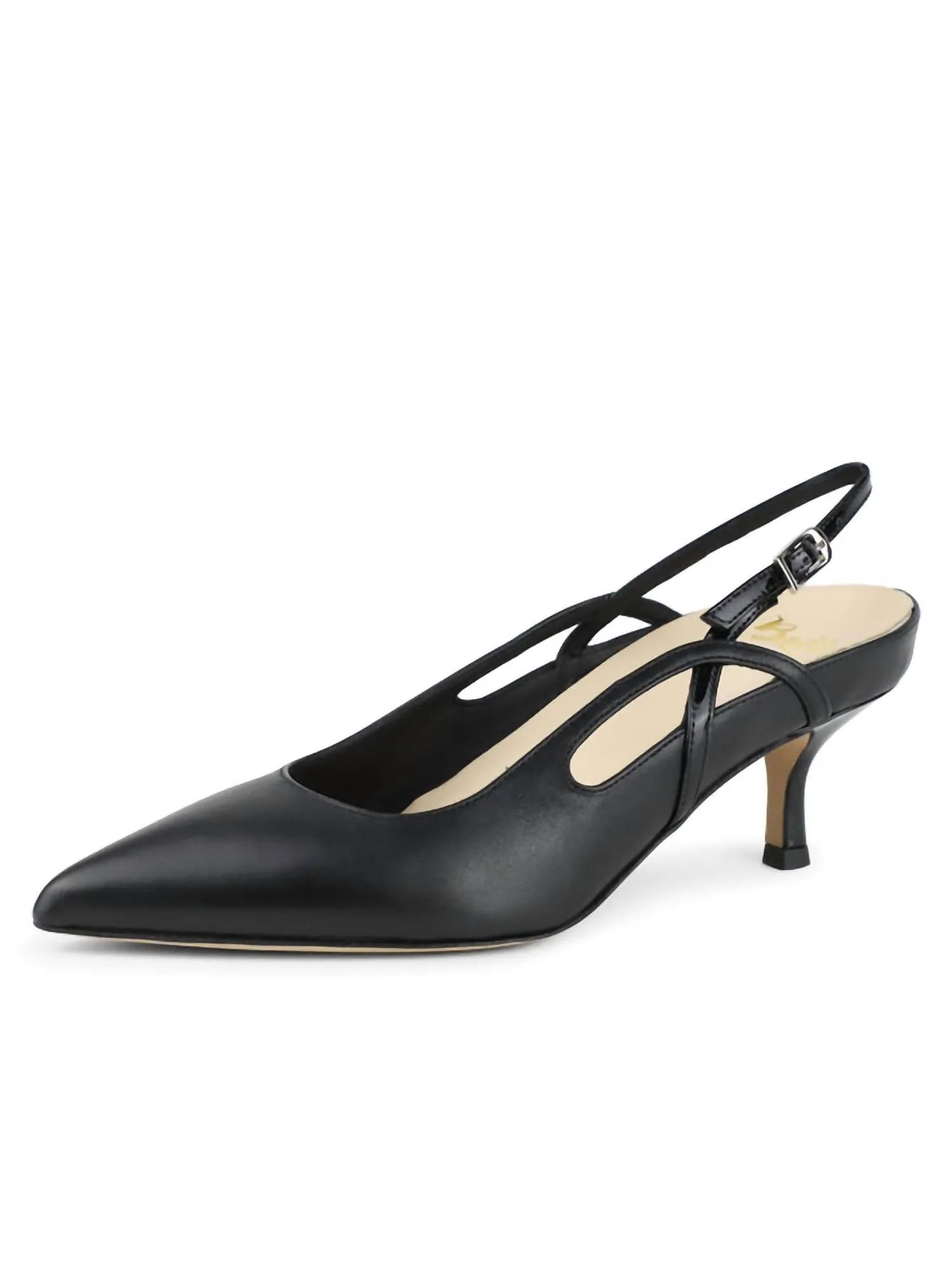 Sadetta Pointed Toe Slingback In Black Leather