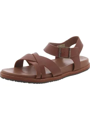 Sadie Womens Leather Criss-Cross Slingback Sandals